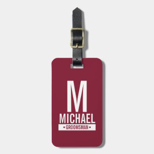 Monogramm und Name des personalisierten Trauzeugen Gepäckanhänger