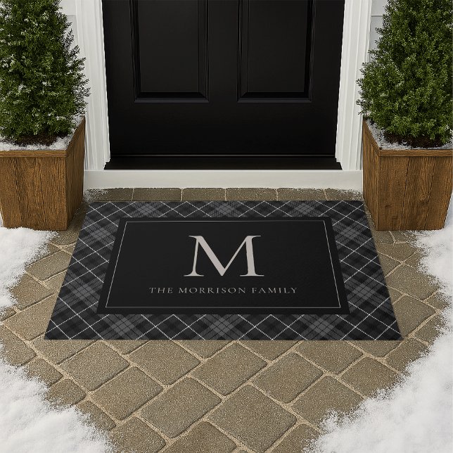 Monogramm und Name Doormat aus schwarzem und weiße Fußmatte (Von Creator hochgeladen)