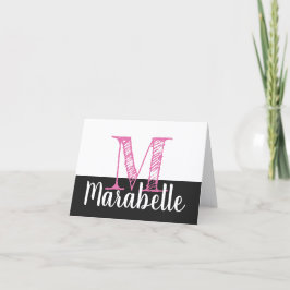 Monogramm und Name Faltkarte