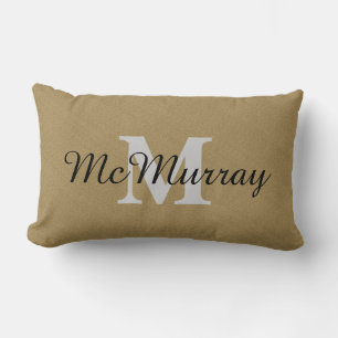 Monogramm und Name Lumbar Pillow Lendenkissen