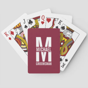 Monogramm und Name moderner Personalisierter Trauz Spielkarten