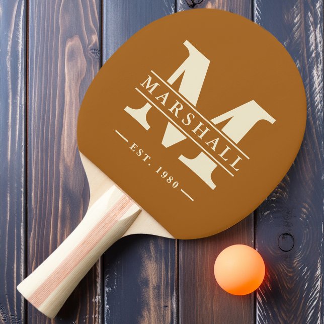 Monogramm und Name Overlay Burnt Sand Tischtennis Schläger (Von Creator hochgeladen)