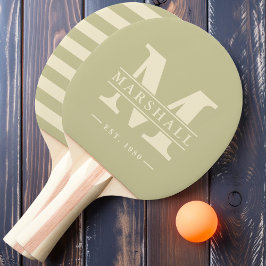 Monogramm und Name Overlay Polo Staubstreuer Tischtennis Schläger