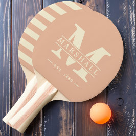 Monogramm und Name Overlay Polo Sweet Peach Tischtennis Schläger