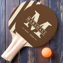 Monogramm und Name Overlay Streifen Deep Forest Br Tischtennis Schläger