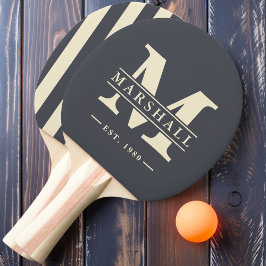 Monogramm und Name Overlay Streifen mediterranes G Tischtennis Schläger