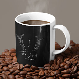 Monogramm und Name personalisiert elegant Zweifarbige Tasse