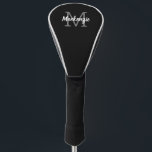 Monogramm und Name Personalisiert Moderner Treiber Golf Headcover<br><div class="desc">Personalisierte Mit Monogramm Golf Club Driver Cover mit Name and Initial Letter in einer modernen und einzigartigen Schriftart-Kombination in Schwarz, Weiß und Grau für einen subtilen und raffinierten femininen, aber nicht zu geistlichen Look. Custom Driver Covers sind großartige Geschenke für Mama, Oma, Ehefrau und Brautmädchen oder Ihre Freunde im Golfteam....</div>