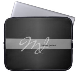 Monogramm-und Namen-Entwurf Laptopschutzhülle