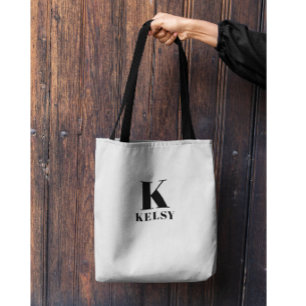 Monogramm- und Namens-Tasche in Schwarz-Weiß Tasche