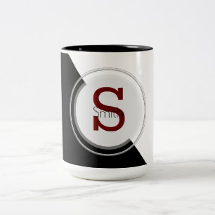 Monogramm- und Namensblock-Kaffeetasse Zweifarbige Tasse
