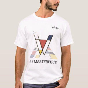 Monogramm und Niedlicher Vogel der Modernen Kunst  T-Shirt