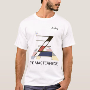 Monogramm und Niedlicher Vogel der Modernen Kunst T-Shirt