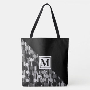 Monogramm und Retro-Punkte Tasche