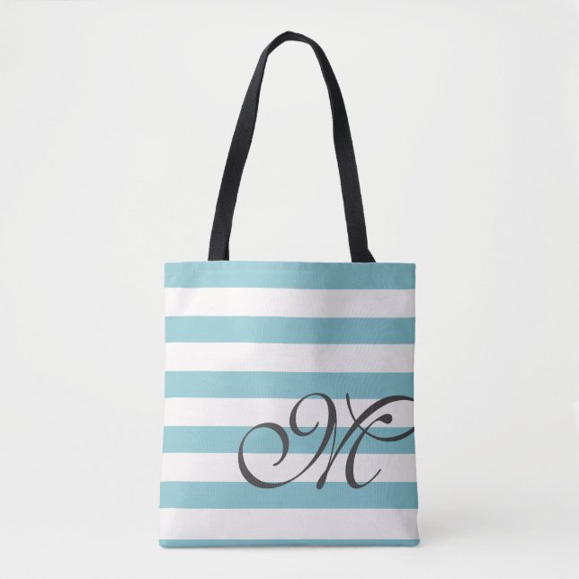Monogramm und Streifen Totbeutel Tasche (Vorderseite)