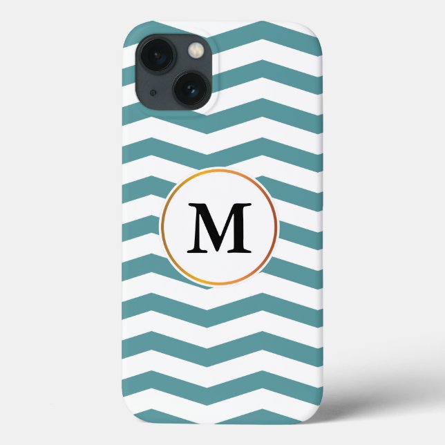 Monogramm und Zickzack gemustert Case-Mate iPhone Hülle (Rückseite)