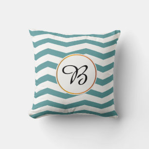 Monogramm und Zickzack gemustert Kissen