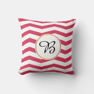 Monogramm und Zickzack gemustert Kissen