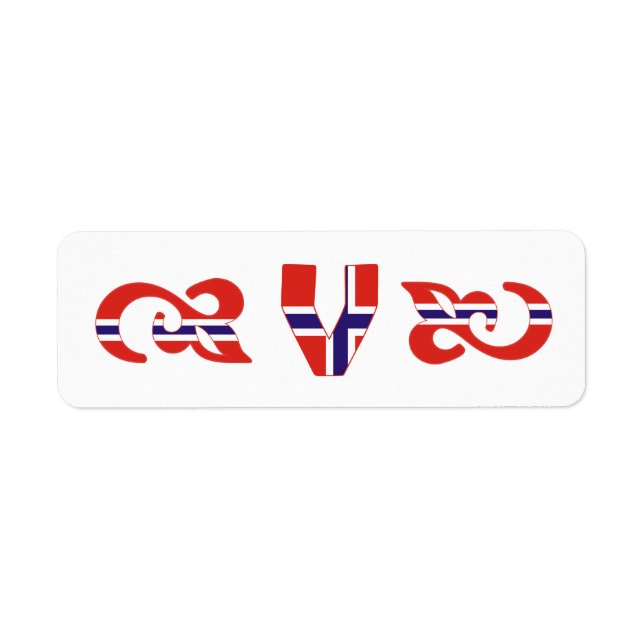 Monogramm V Norwegisches Label (Vorne)