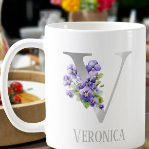 Monogramm V Silber Kaffeetasse