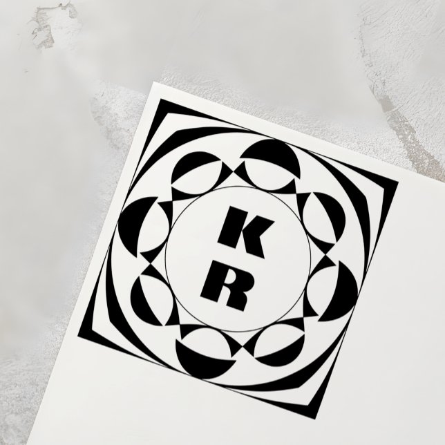 Monogramm-Vertikal-Anfangs-Selbstfärbestempel Permastempel (Von Creator hochgeladen)