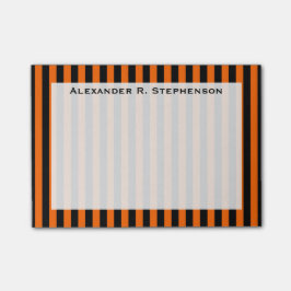 Monogramm Vertikales Halloween Orange/Schwarzer St Post-it Klebezettel