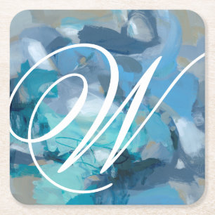 Monogramm   verwirrt rechteckiger pappuntersetzer