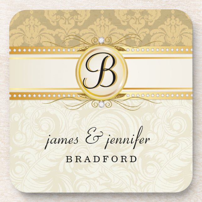 Monogramm-viktorianisches Untersetzer (Vorderseite)