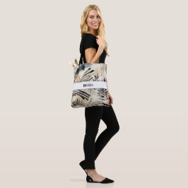 Monogramm Vintage abstrakte Blätter Tasche