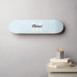 Monogramm Vintage Kalligrafie Pastell Blue Skateboard<br><div class="desc">Fett Monogramm kombiniert mit Vintager Kalligraphie.</div>