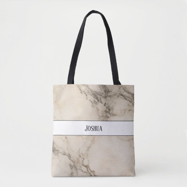 Monogramm Vintage-Marmor-Tasche Tasche (Vorderseite)
