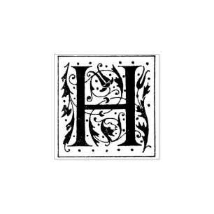 Monogramm Vintageinitischer Brief H Gummistempel