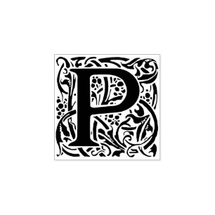 Monogramm Vintageinitischer Brief P Gummistempel