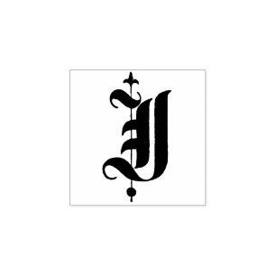 Monogramm Vintager alter englischer Brief J Gummistempel