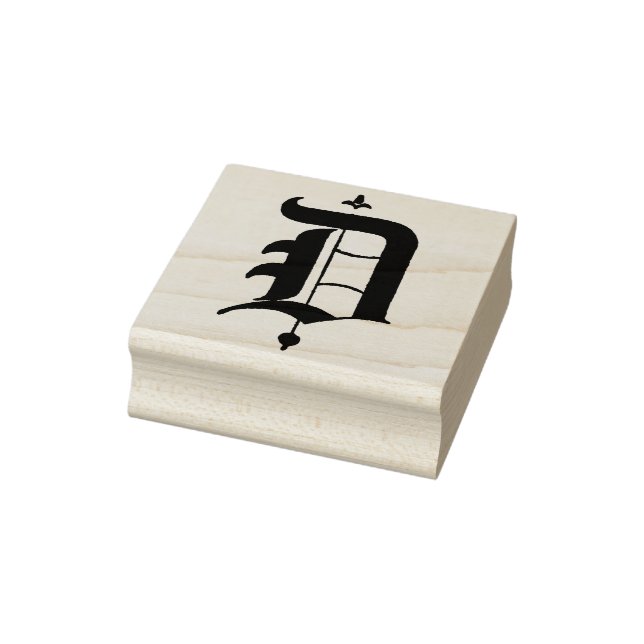 Monogramm Vintager alter englischer Buchstabe D Gummistempel (Stempel)