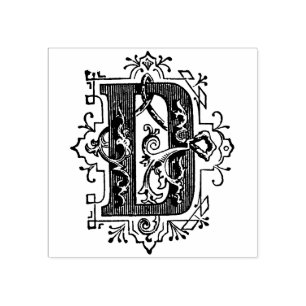 Monogramm Vintager Anfangsbuchstabe D Gummistempel