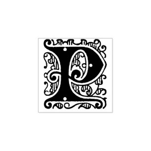 Monogramm Vintager Anfangsbuchstabe P Gummistempel