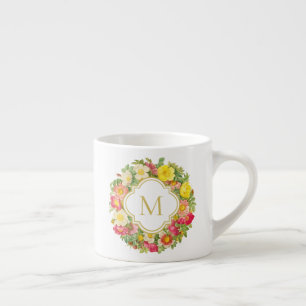 Monogramm Vintager Blumengarten Espresso-Tasse Espressotasse
