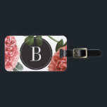 Monogramm Vintager botanischer Ausdruck | Gepäckan Gepäckanhänger<br><div class="desc">Ein Monogramm,  Vintager botanischer Gepäckanhänger mit rosa Vintagen Zeichnungen von Rose. Passen Sie dieses Gepäckanhänger mit Ihren persönlichen Informationen und Monogramm an. Ideal für Reisende.</div>