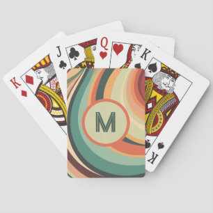Monogramm Vintager Wave Strip Spielkarten