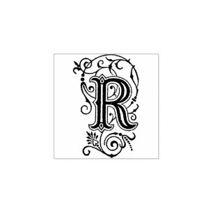 Monogramm Vintager Zierbrief R Gummistempel