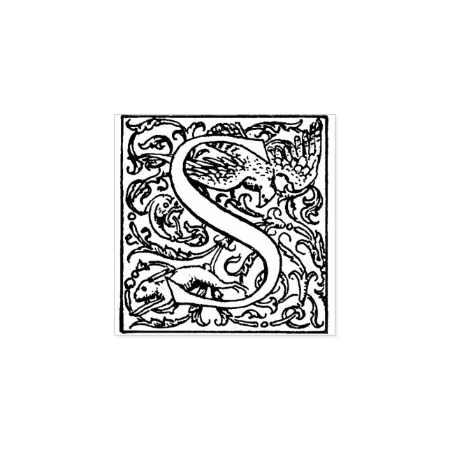 Monogramm Vintager Zierbrief S Gummistempel (Prägung)