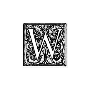 Monogramm Vintager Zierbrief W Gummistempel