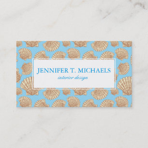 Monogramm-Vintages Artseashell-Muster Visitenkarte