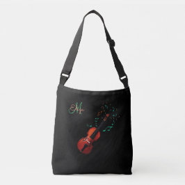 Monogramm-Violinen-und Musiknoten-Taschen-Tasche Tragetaschen Mit Langen Trägern