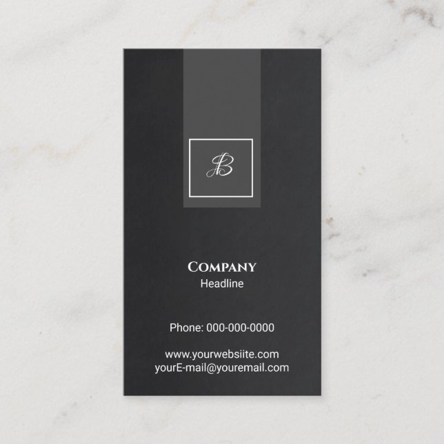 Monogramm-Visitenkarte Visitenkarte (Vorderseite)