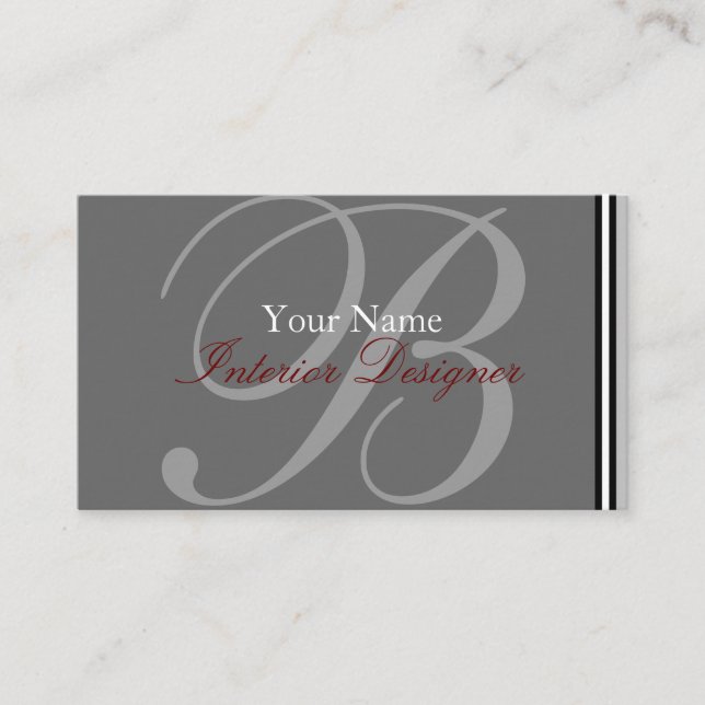  Monogramm-Visitenkarte Visitenkarte (Vorderseite)