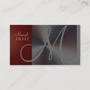 Monogramm-Visitenkarten-Imitat aus gebürstetem Sta Visitenkarte
