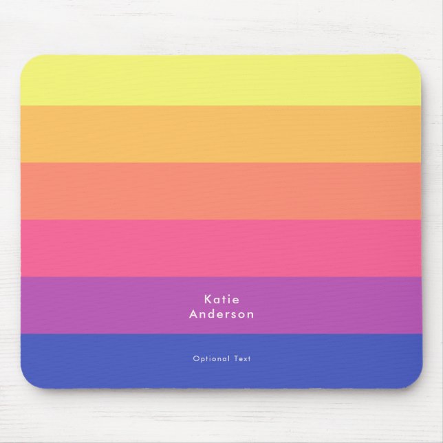 Monogramm Vollname Farbige gelbe Lila Farbabweichu Mousepad (Vorne)