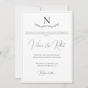 Monogramm-Vorlage Einladung